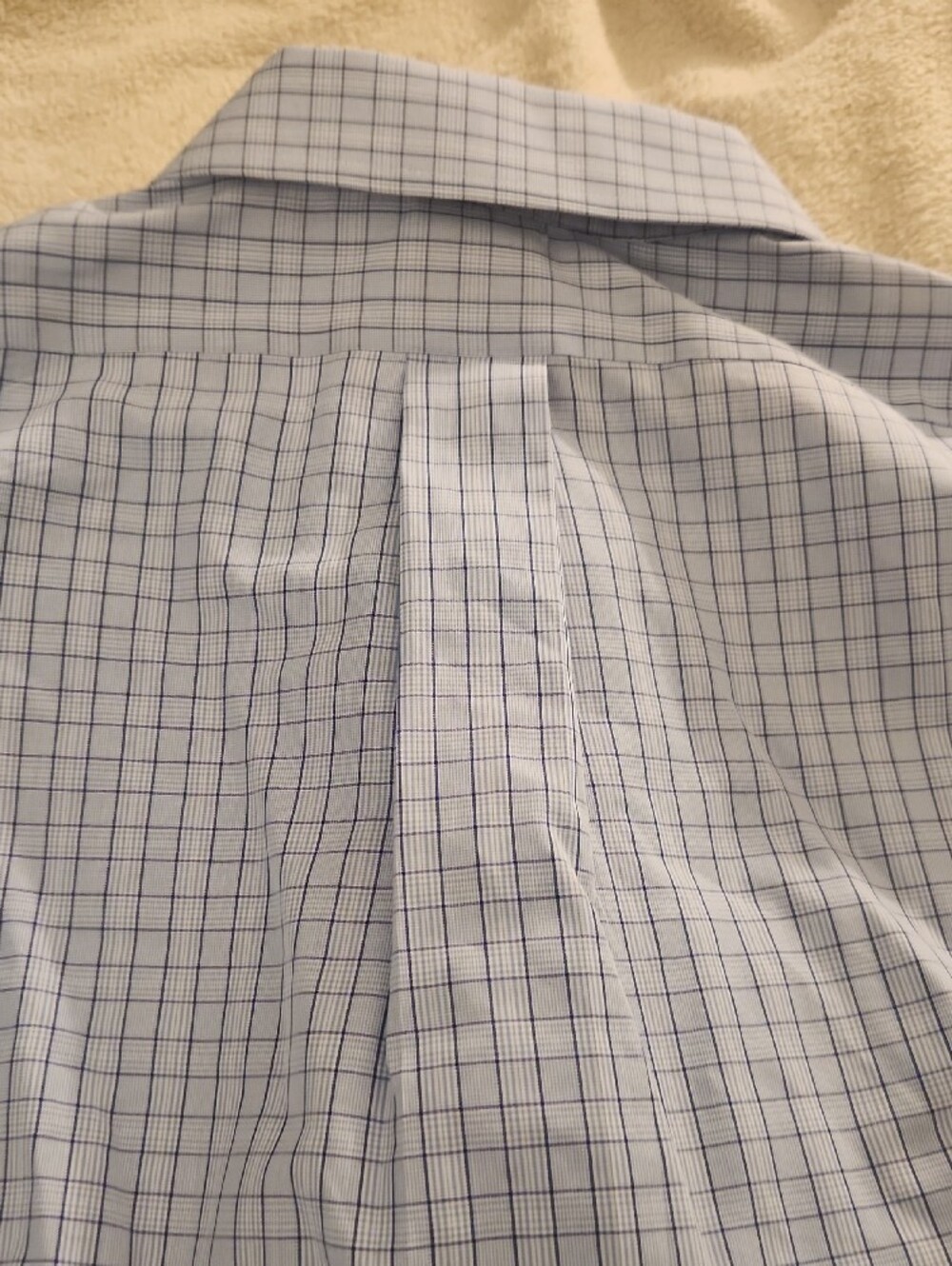 Brooks Brothers Men’s Light Blue Dress Shirt with Navy Windowpane - Picture 7 of 7